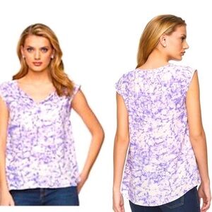 Juicy Couture Purple White Marbled Tye Die Sleeveless Jeweled Top